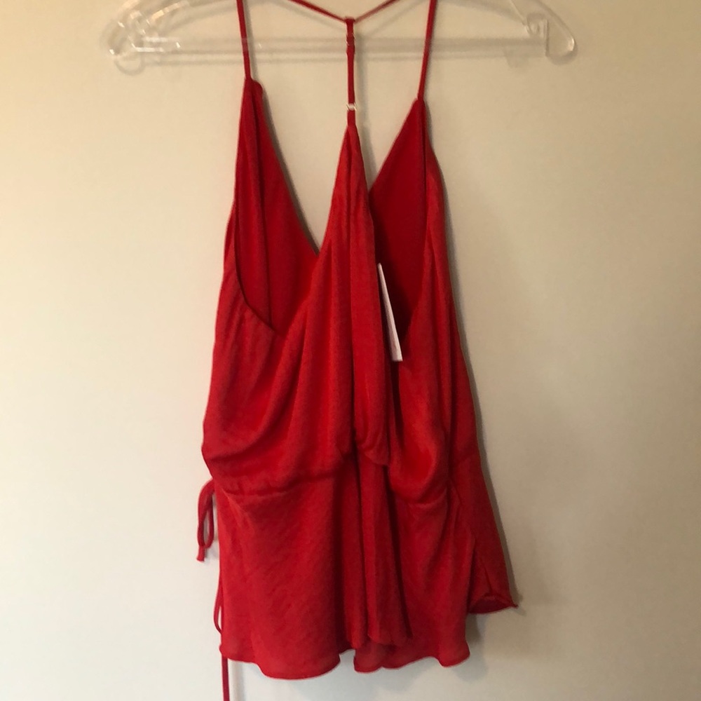 Red Ruffle Wrap Top, size L - Picture 3 of 4